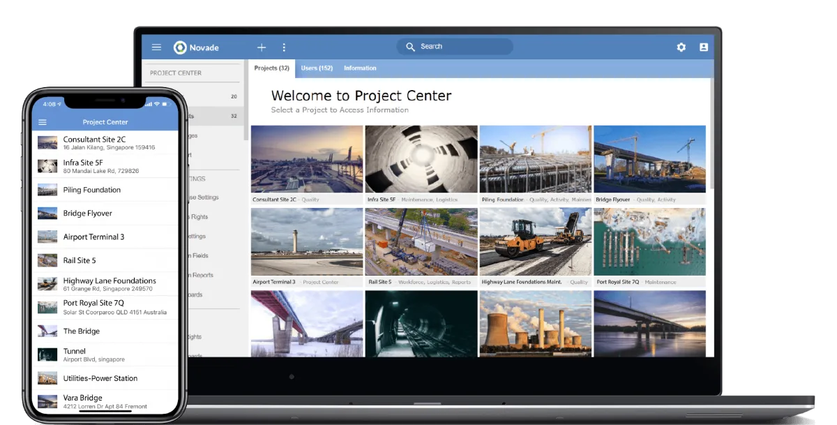 infrastructure projects screenshots desktop mobile