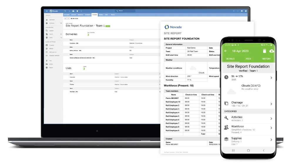 site diary software construction progress reporting