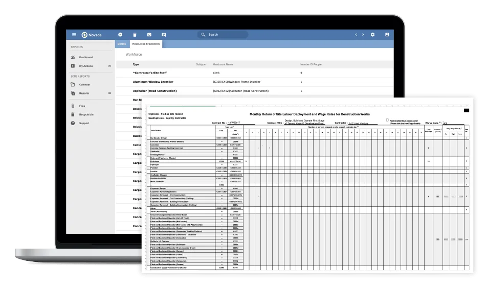 Novade DWSS Labour Return devices
