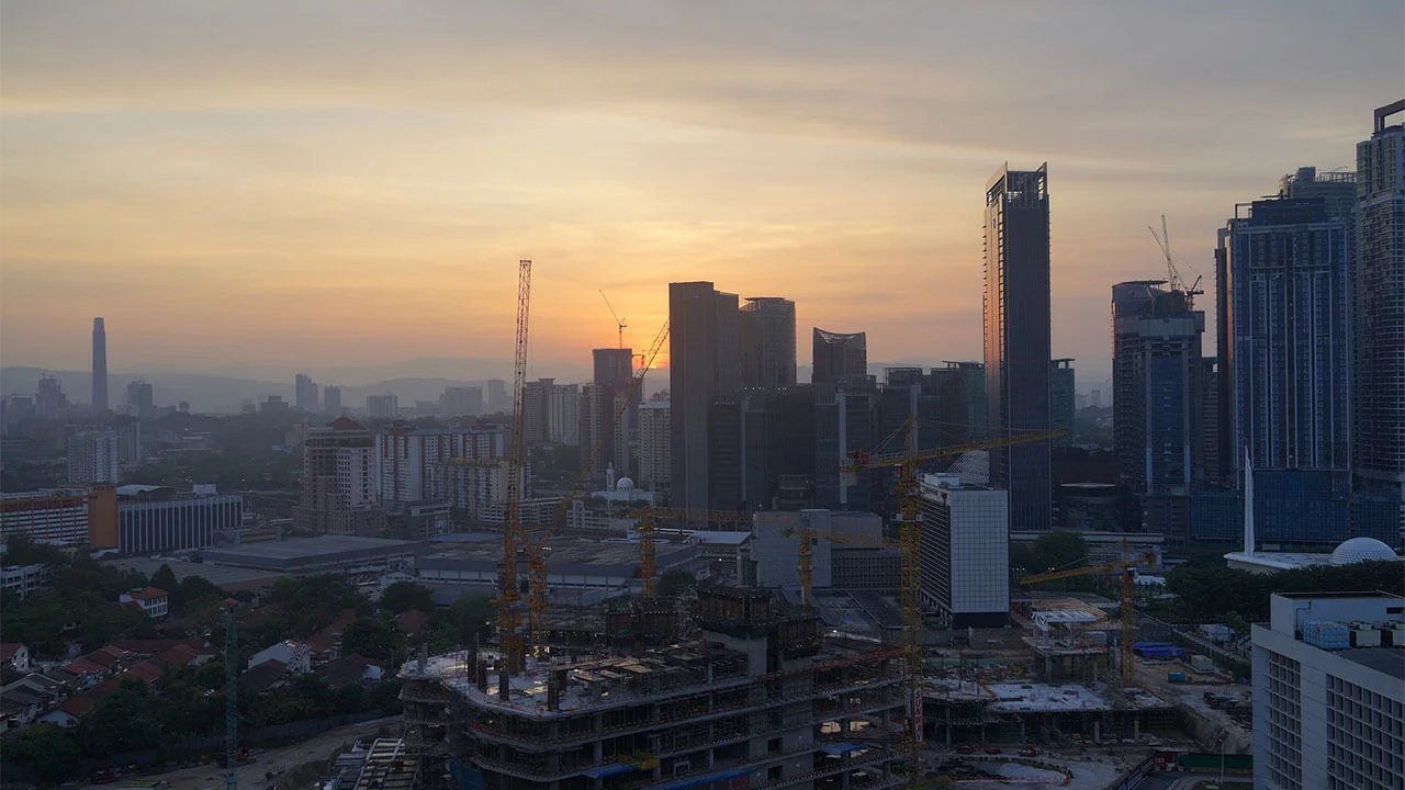 Malaysia city construction background image