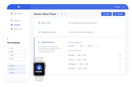 Novade Connect Timekit screens